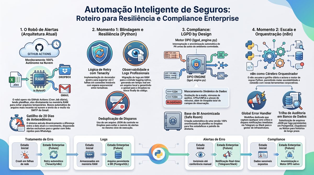Case Lazarete Automações — roteiro de automação inteligente e compliance LGPD para o setor de seguros